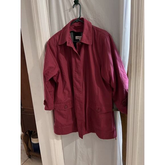 london fog raspberry button down car coat plaid removable lining size 14P - Picture 1 of 8